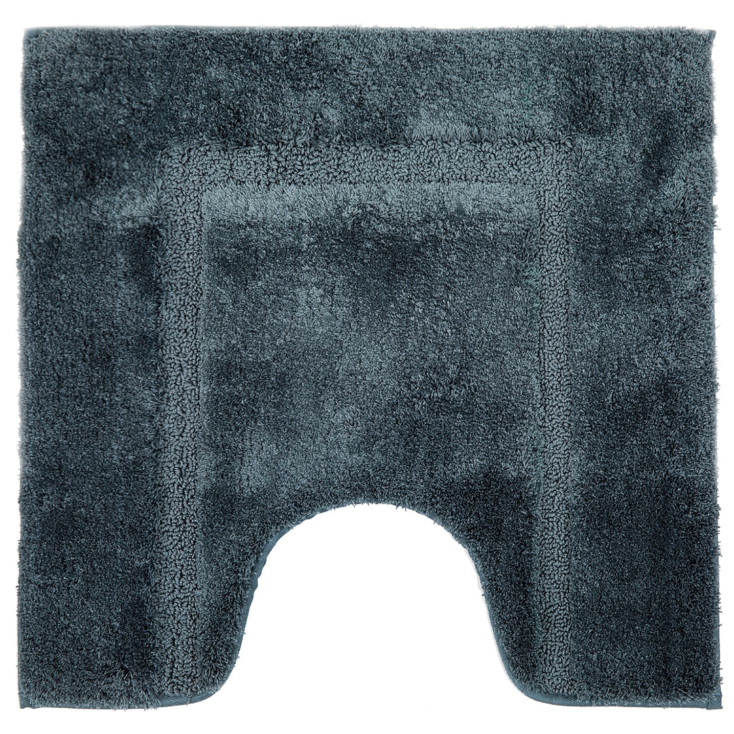 Coal contour bathmat featuring a plush textured finish with a subtle border design on a clean white background.