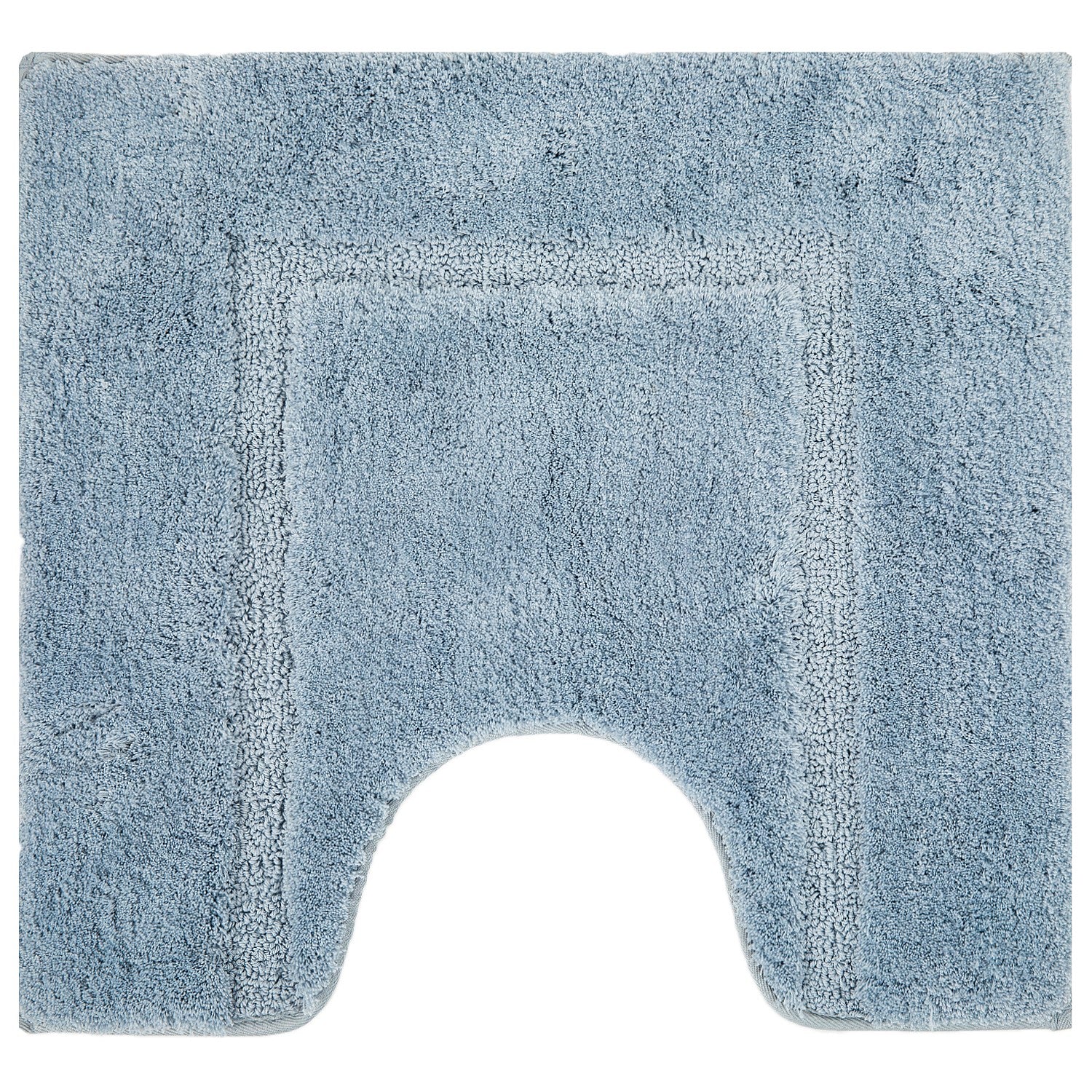 Silver Blue contour bathmat featuring a plush textured finish with a subtle border design on a clean white background.