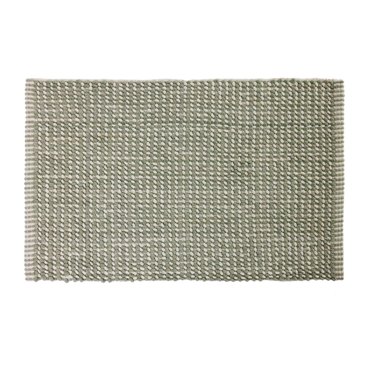 French Pear Home Co. Amelie Popcorn Bathmat with a woven popcorn texture and subtle geometric pattern on a white background.