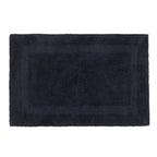 Charcoal bathmat featuring a plush textured finish with a subtle border design on a clean white background.