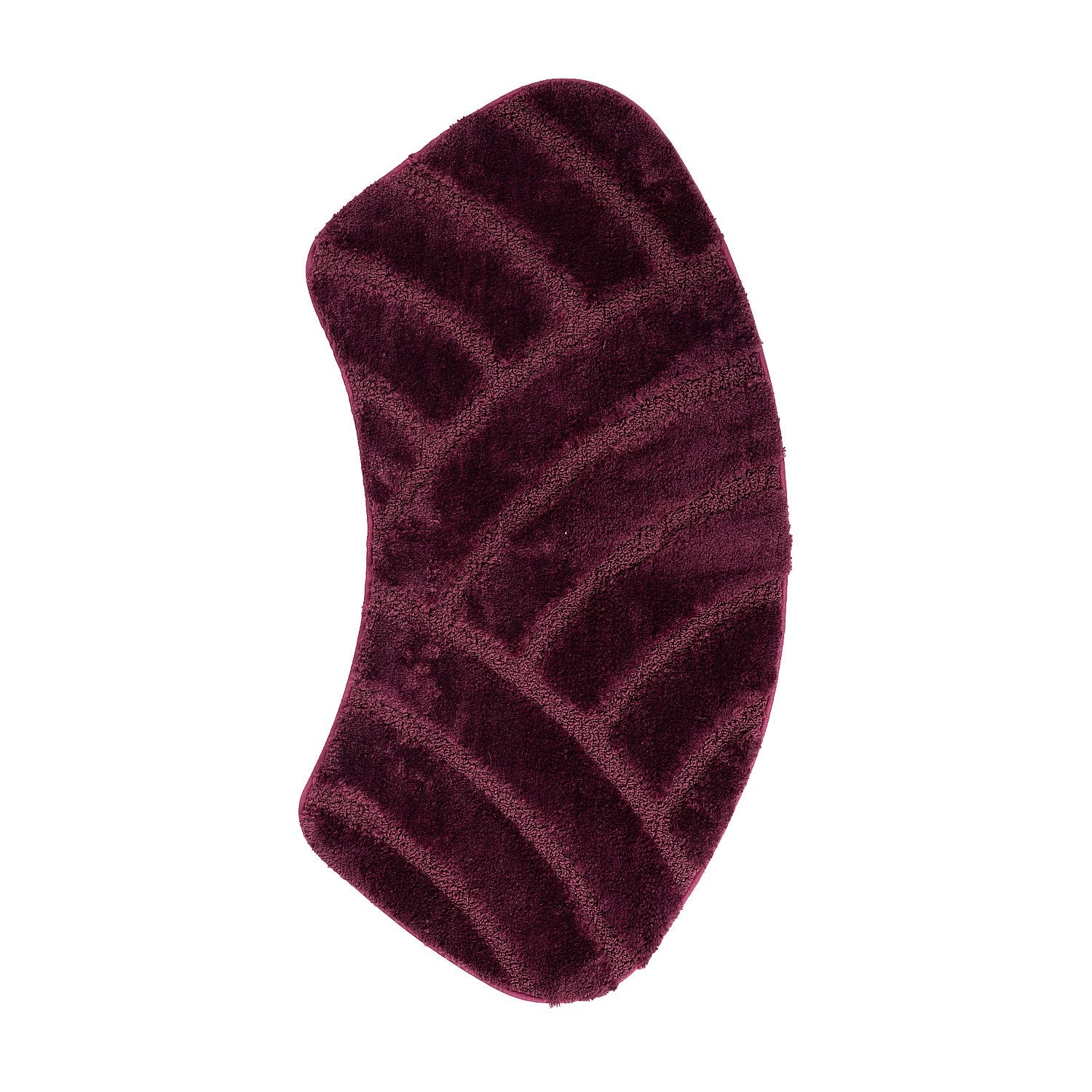 Berry Kim Curved Geo Shower Mat featuring a plush carved geometric pattern on a clean white background.