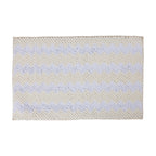 white Subtle cream bathmat featuring a soft bobble texture with a white toggle-inspired zigzag pattern on a clean white background.