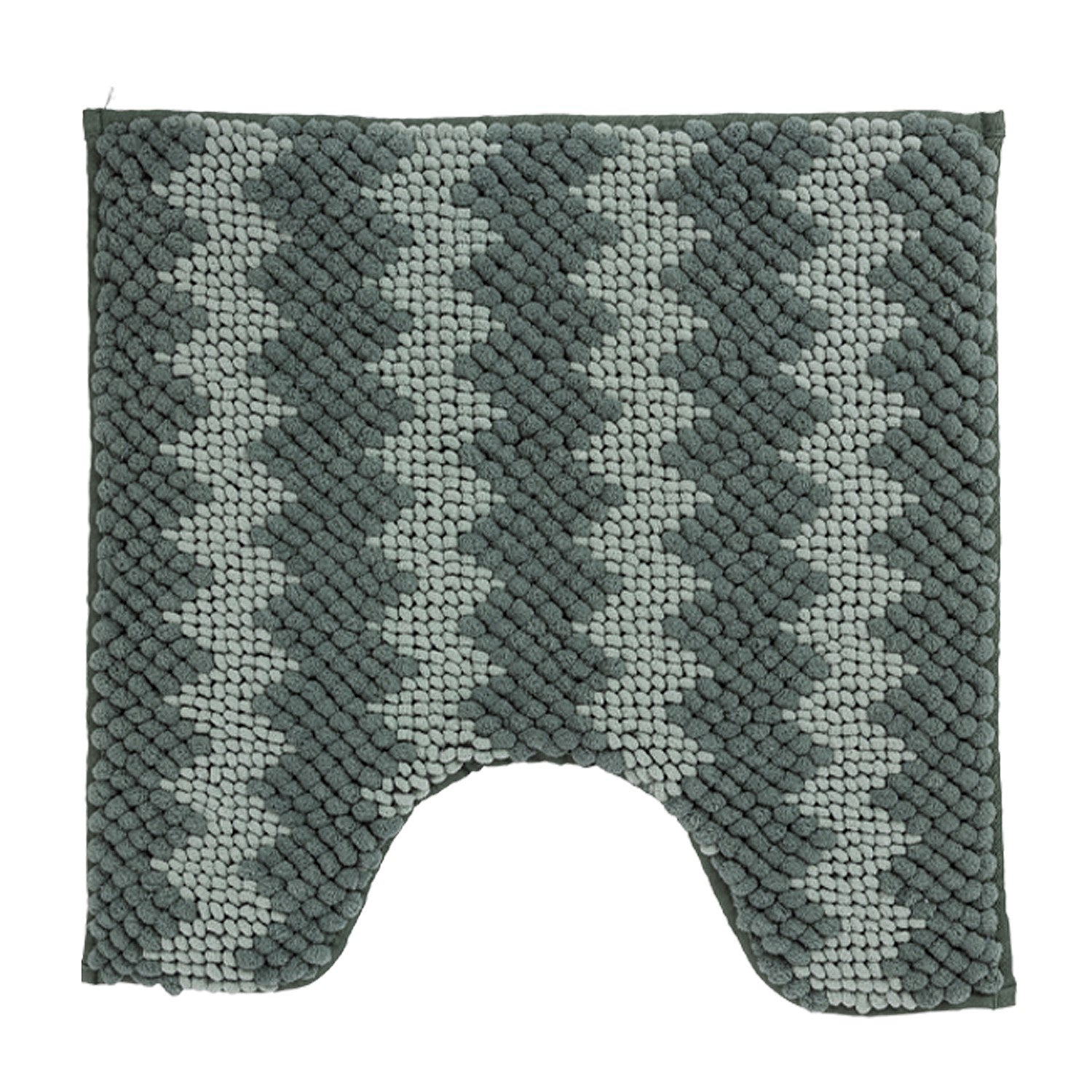 Sea Mist contour bathmat featuring a soft bobble texture with a white toggle-inspired zigzag pattern on a clean white background.