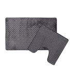 Ebony bathmat and contour bathmat set featuring a soft geometric textured design on a clean white background.