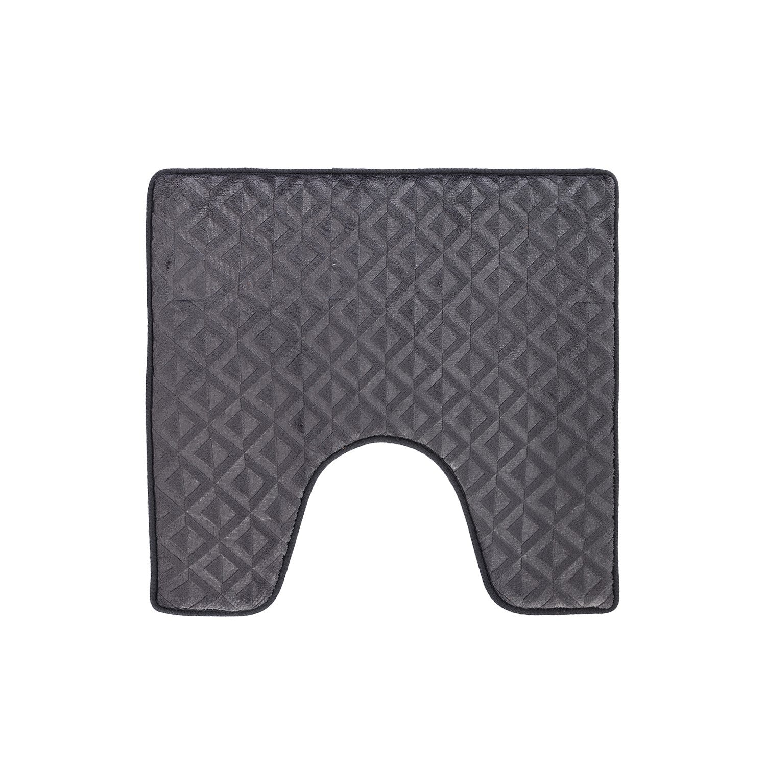 Ebony contour bathmat featuring a soft geometric textured design on a clean white background.