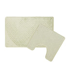 Sea Mist bathmat and contour bathmat set featuring a soft geometric textured design on a clean white background
