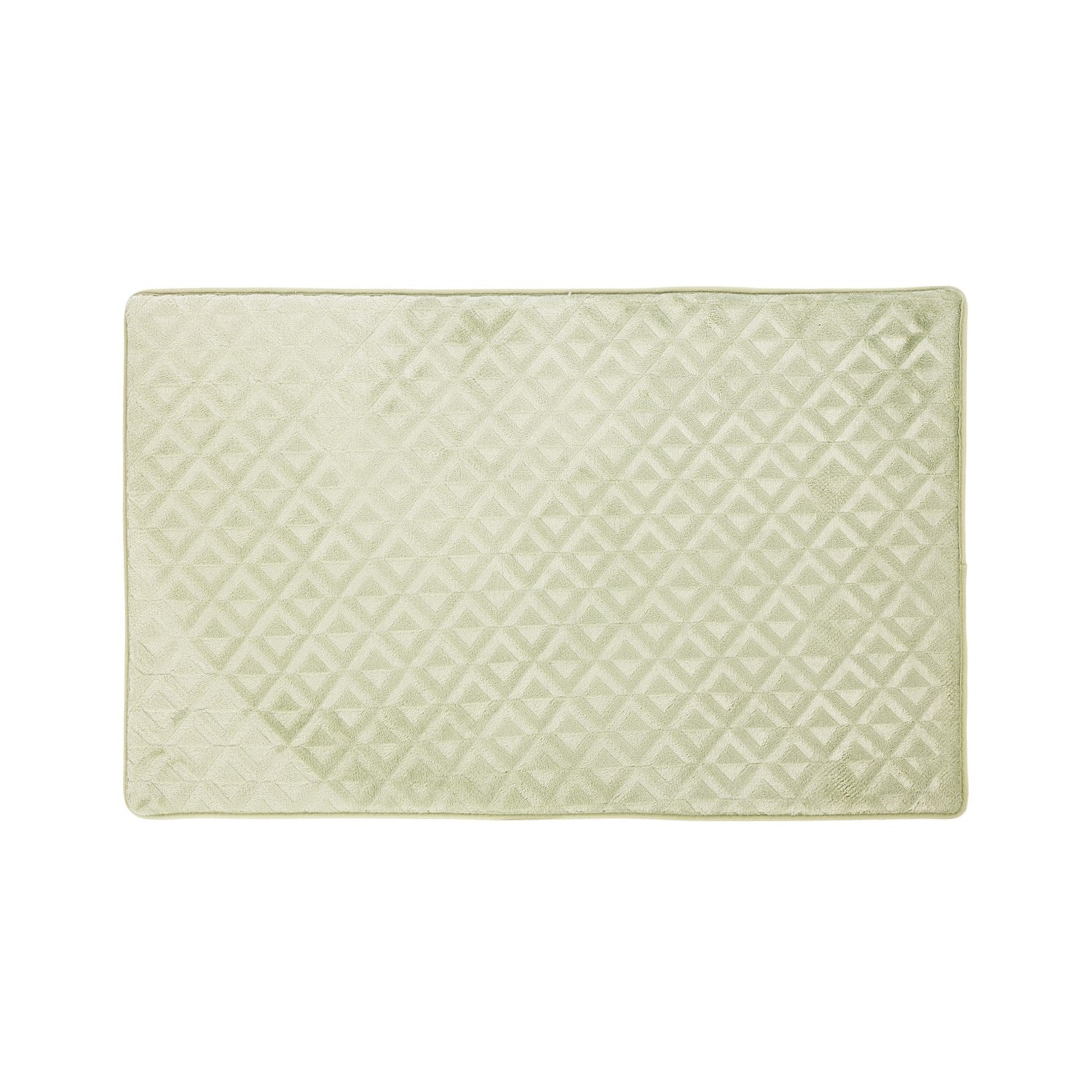 Sea Mist bathmat featuring a soft geometric textured pattern on a clean white background.