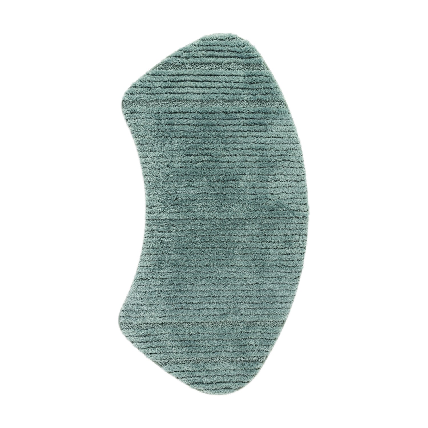Sea mist curved shower mat with soft striped texture on a white background.