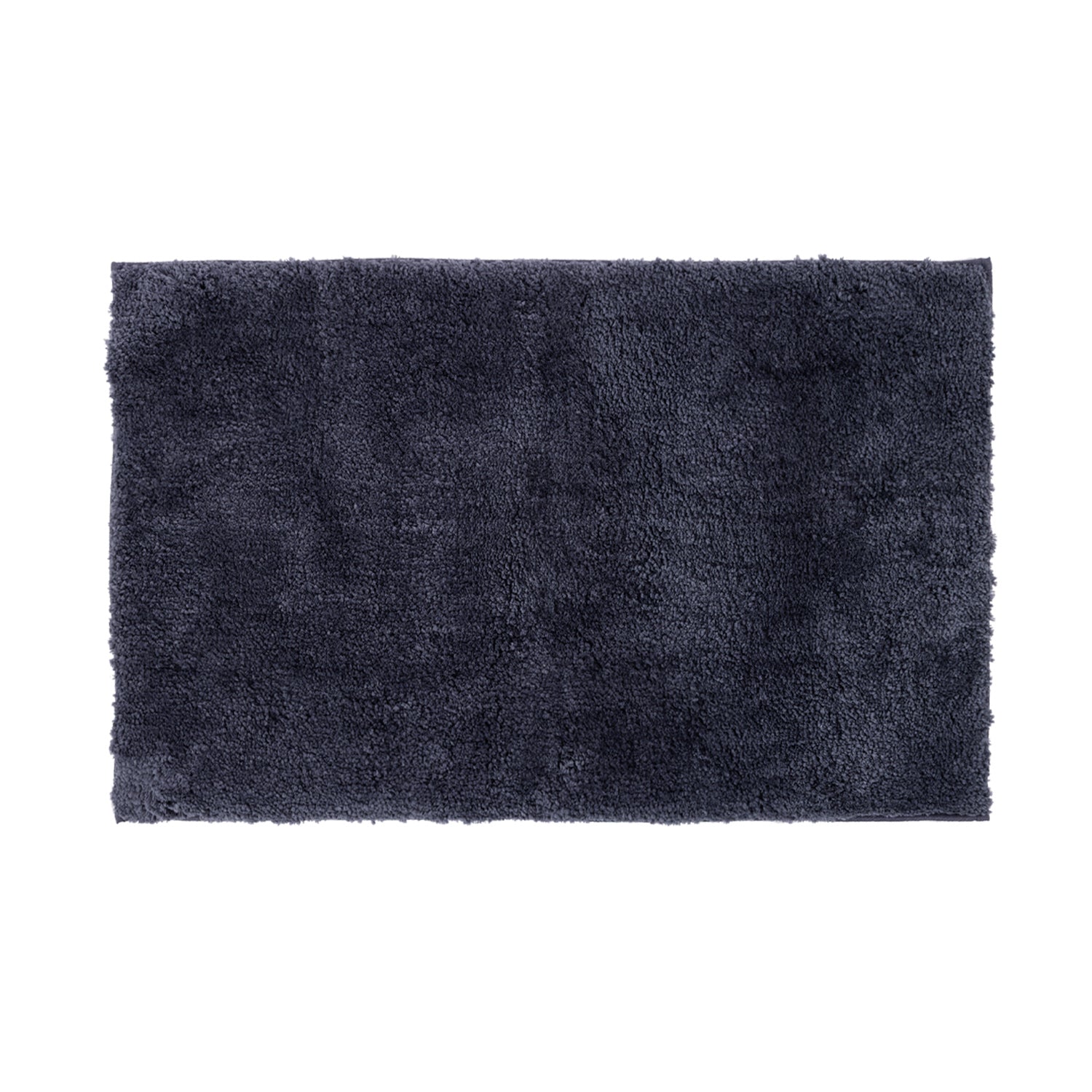 Charcoal plush bathmat on a plain white background
