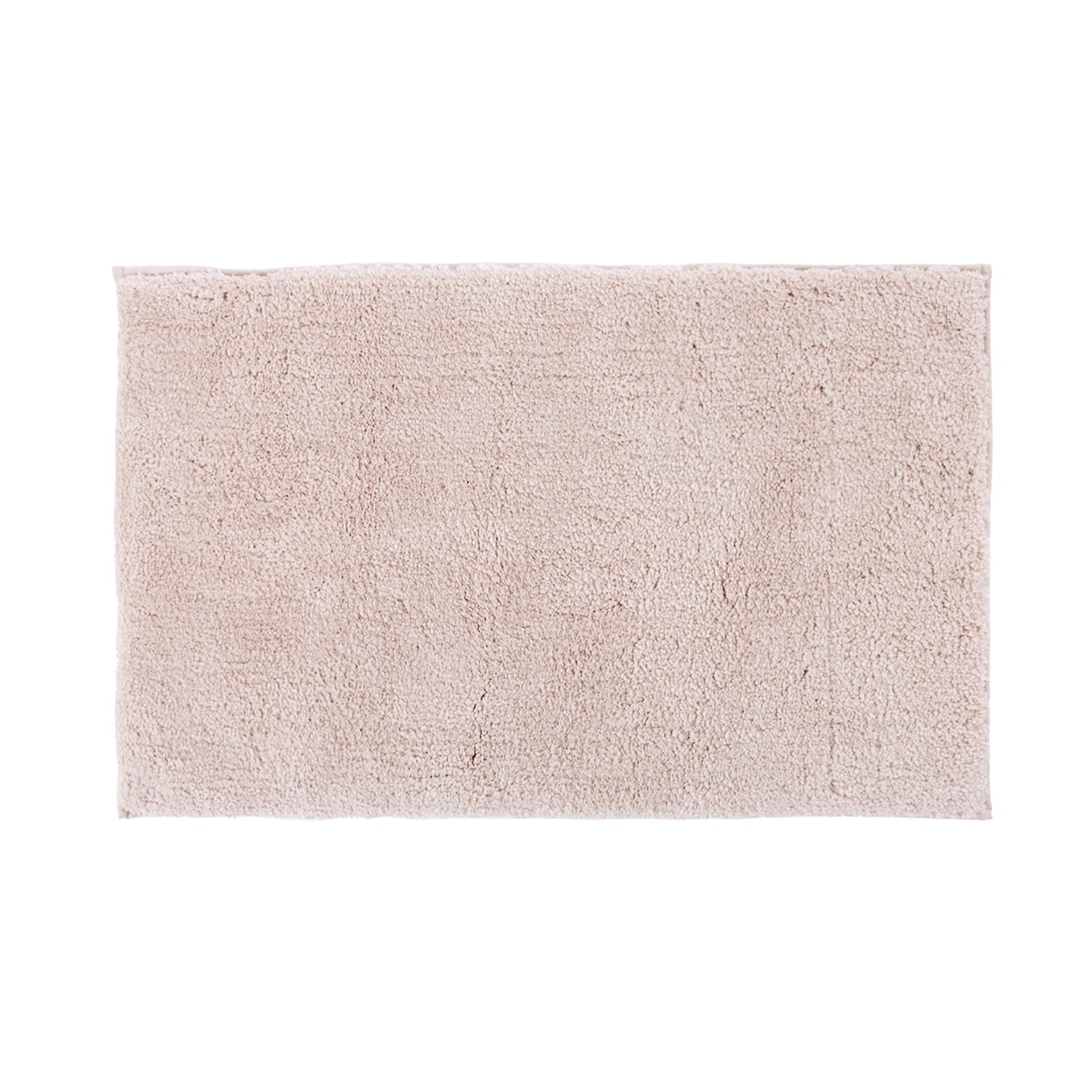 Natural plush bathmat on plain white background