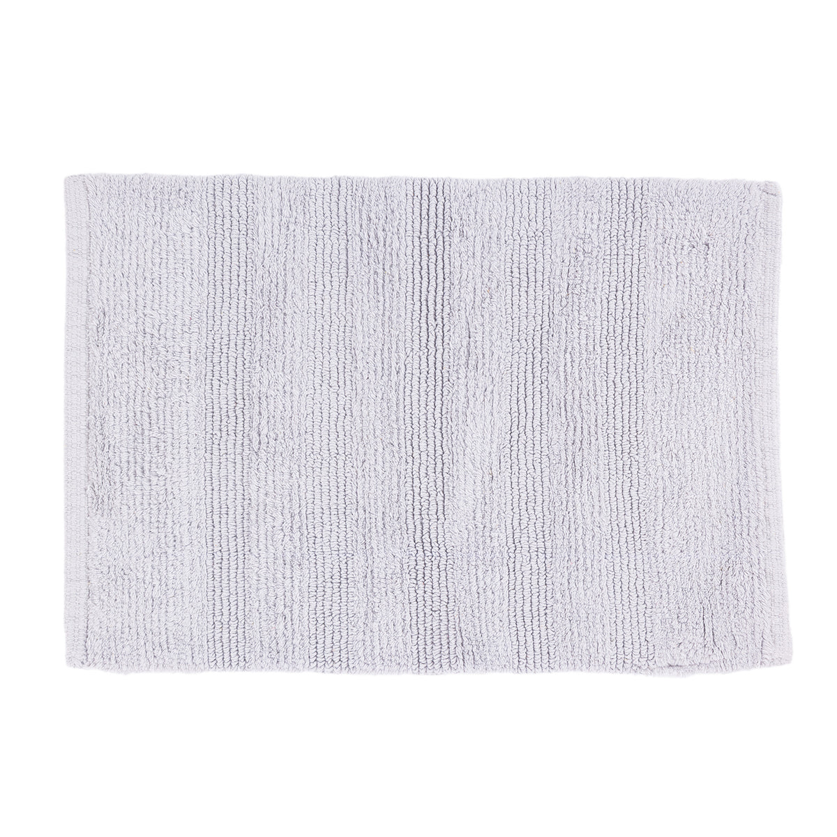 A rectangular Silver Bath mat with a textured, ribbed terry cloth pattern, shown flat against a solid white background.