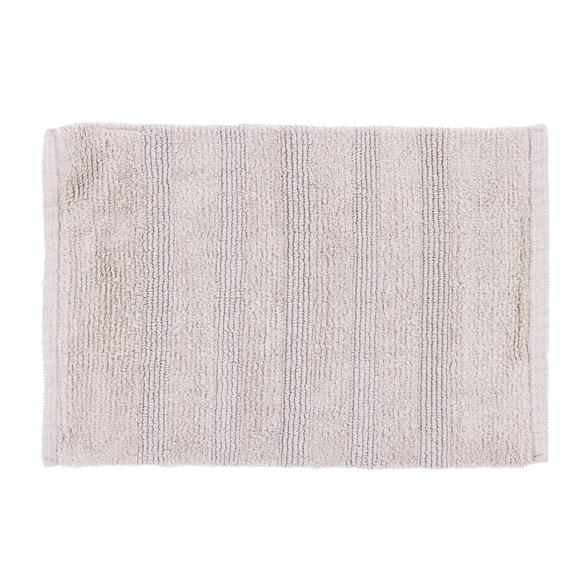 A rectangular Taupe Bath mat with a textured, ribbed terry cloth pattern, shown flat against a solid white background.