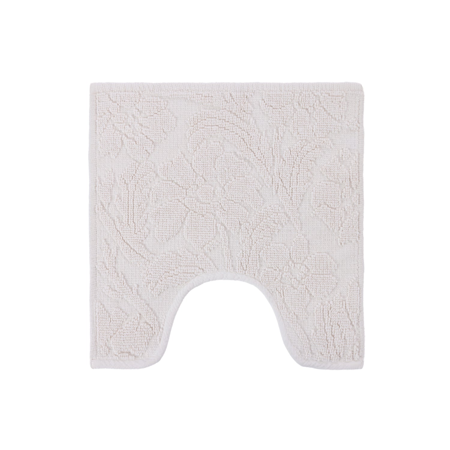 Gracious Living Grace Cotton Contour Mat in ivory with a raised floral pattern on a white background.