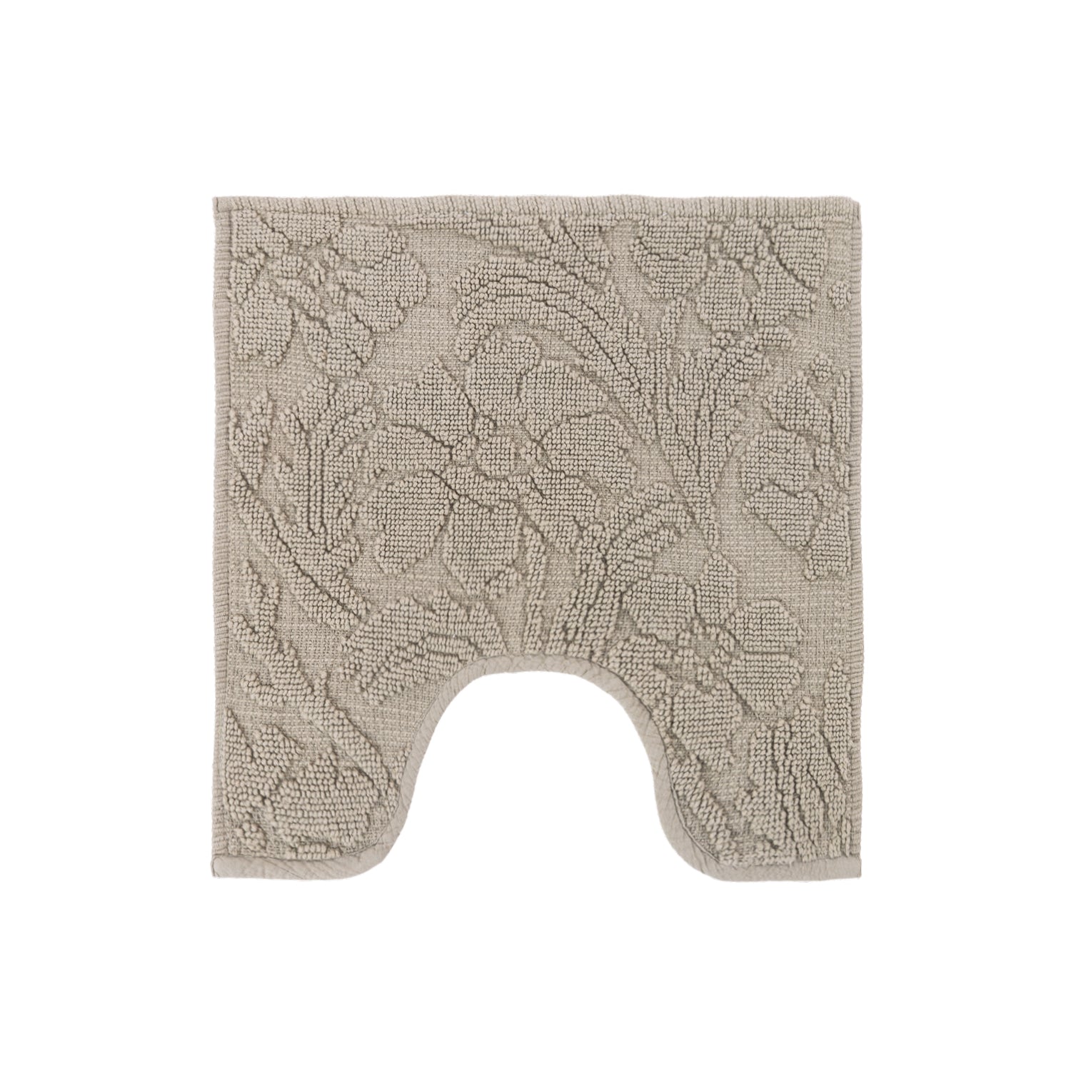Gracious Living Grace Cotton Contour Mat in khaki with a raised floral pattern on a white background.