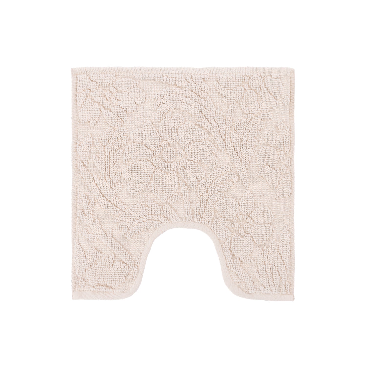 Gracious Living Grace Cotton Contour Mat in navy with a raised floral pattern on a white background.