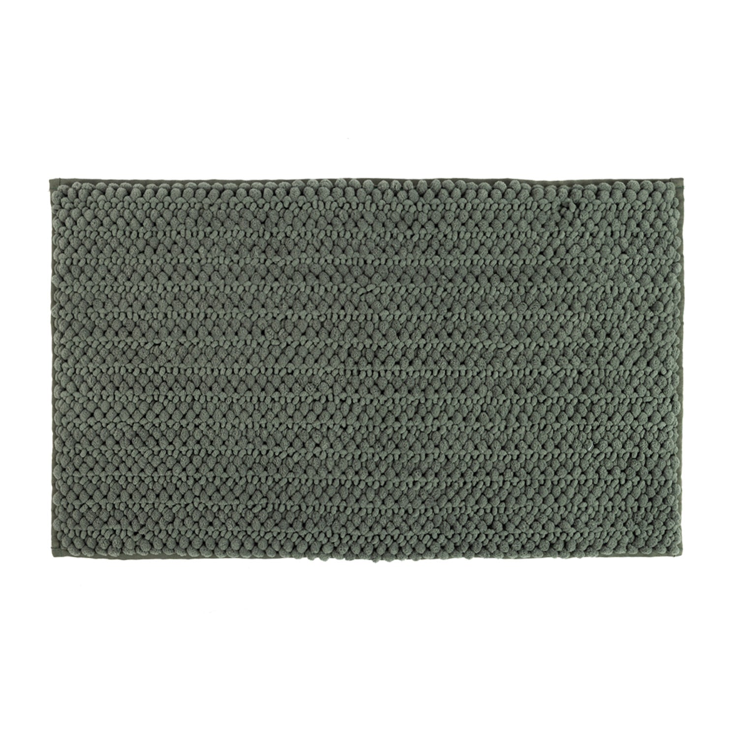 Design Republique Petra Toggle Bathmat in Khaki with a soft chenille toggle texture and rectangular design.