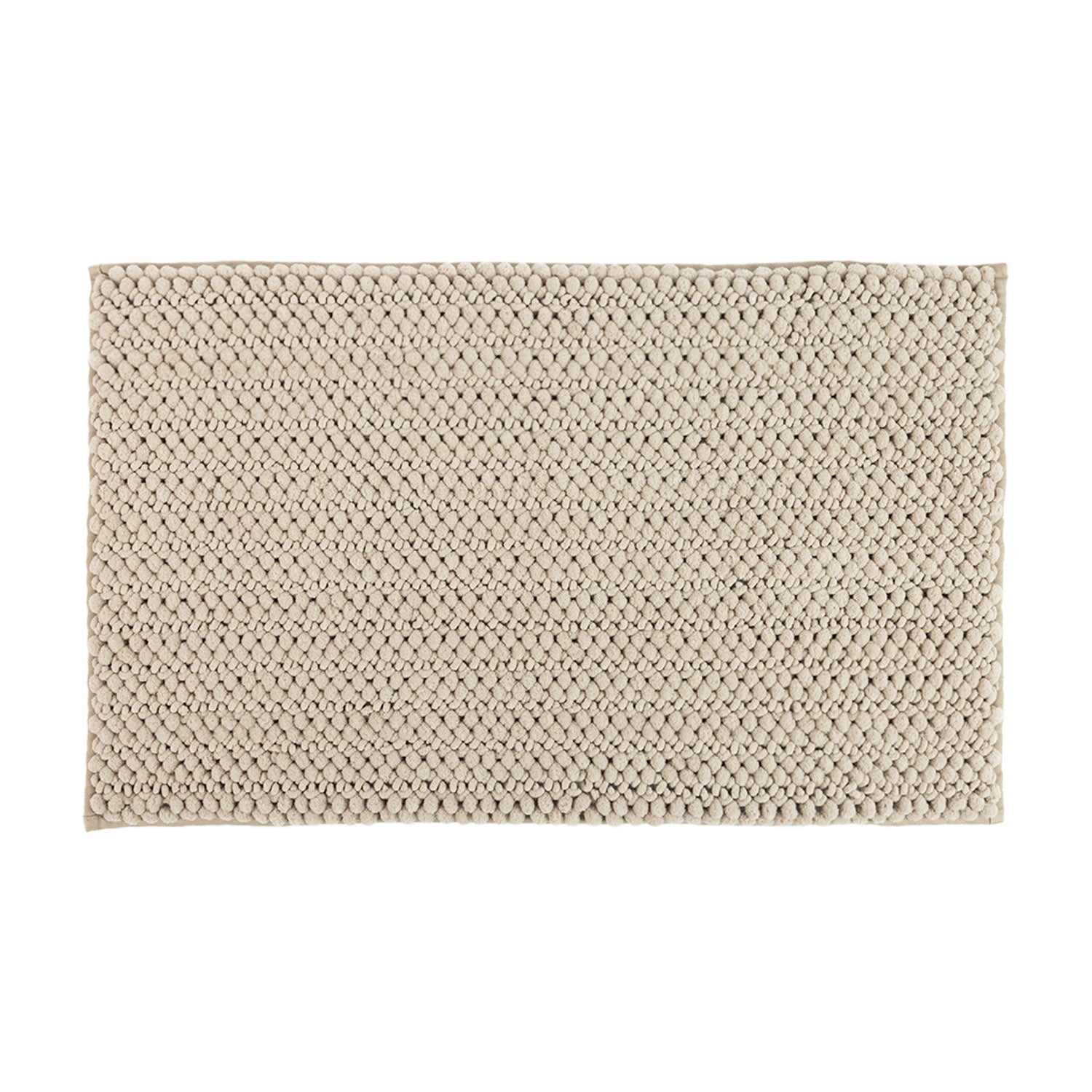 Design Republique Petra Toggle Bathmat in Oatmeal with a soft chenille toggle texture and rectangular design.