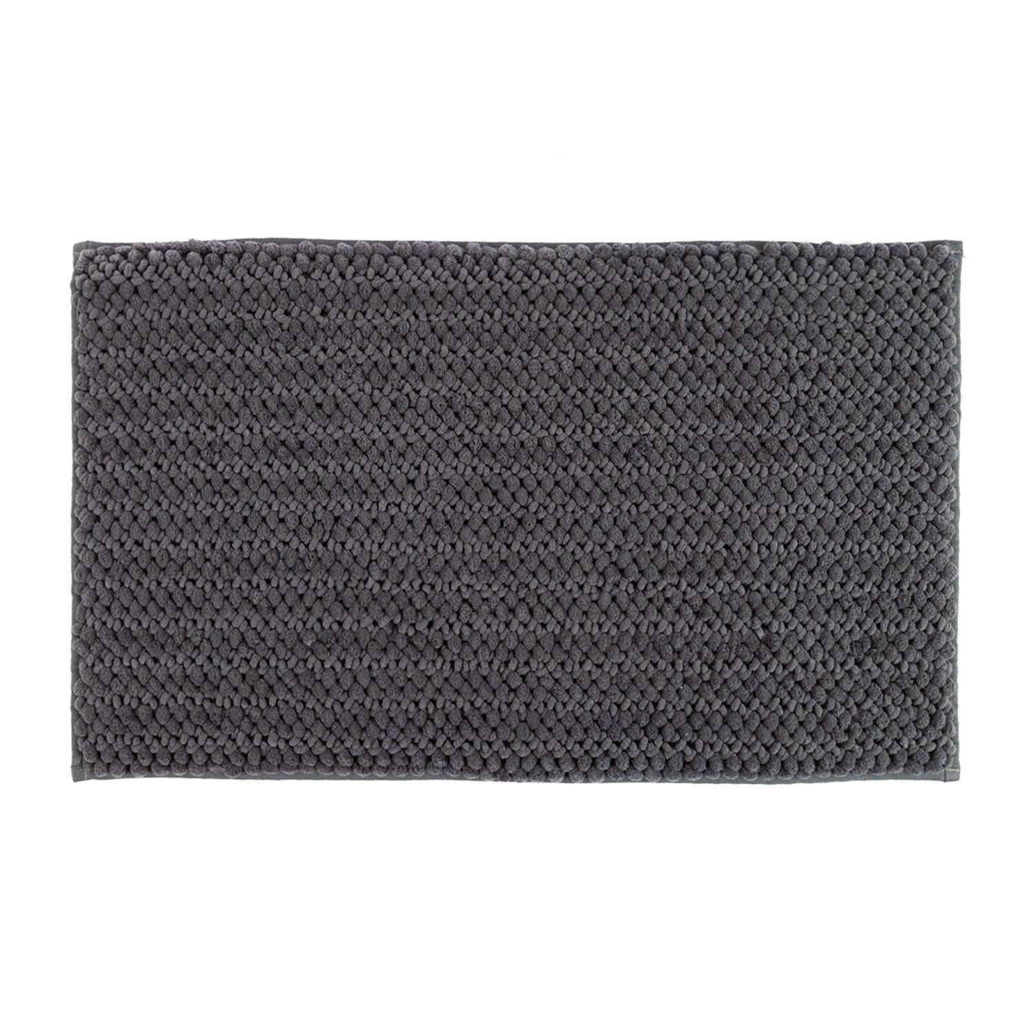 Design Republique Petra Toggle Bathmat in Smoke with a soft chenille toggle texture and rectangular design.