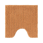 Design Republique Petra Toggle Contour Mat in Almond with a soft chenille toggle texture and contoured shape to fit neatly around the base of a toilet.