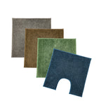 Contour bathmat range featuring soft quick-dry textured finishes in silver, natural, pear, and faded blue colourways on a clean white background.