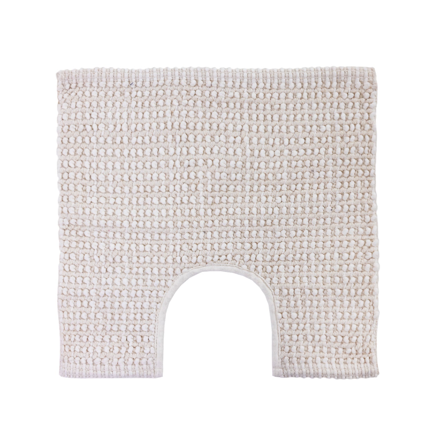 Ivory Home Co. Amelie Popcorn Contour mat with a woven popcorn texture and subtle geometric pattern on a white background.