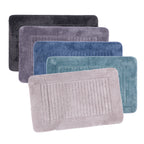 Design Republique Gemma Memory Foam Bathmats displayed together in a range of colours, each featuring a soft textured surface with a subtle bordered design.