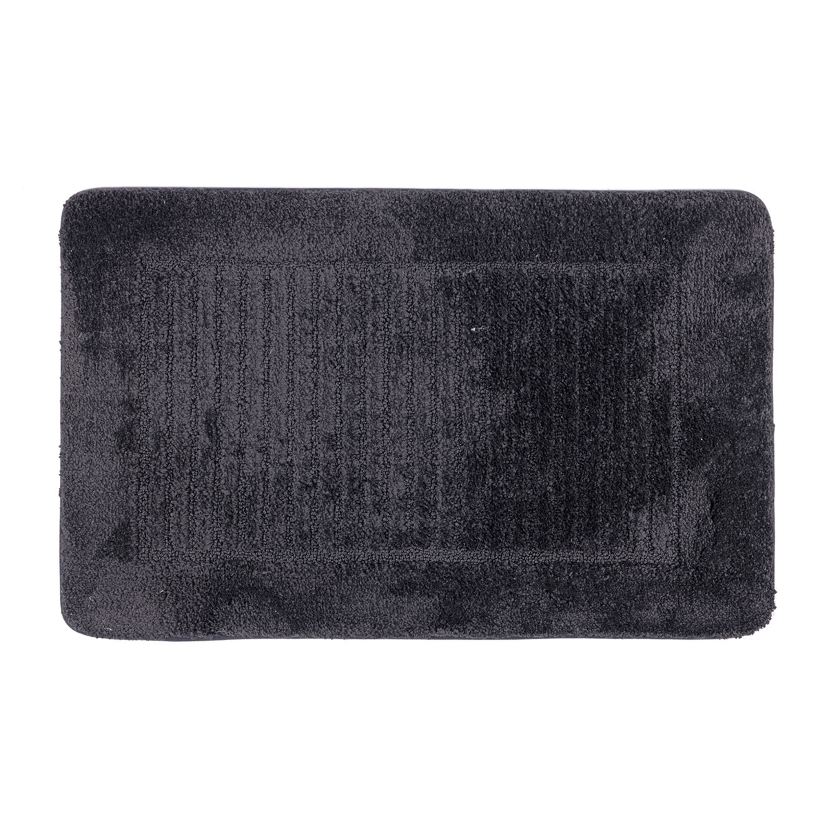 Design Republique Gemma Memory Foam Bathmat in Ebony, featuring a soft textured surface with a subtle bordered design.
