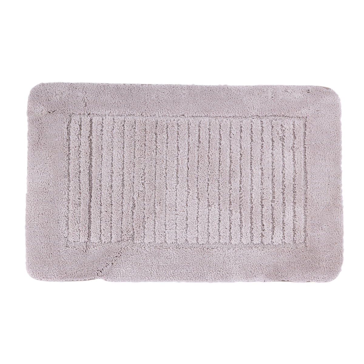 Design Republique Gemma Memory Foam Bathmat in Ivory, featuring a soft textured surface with a subtle bordered design.