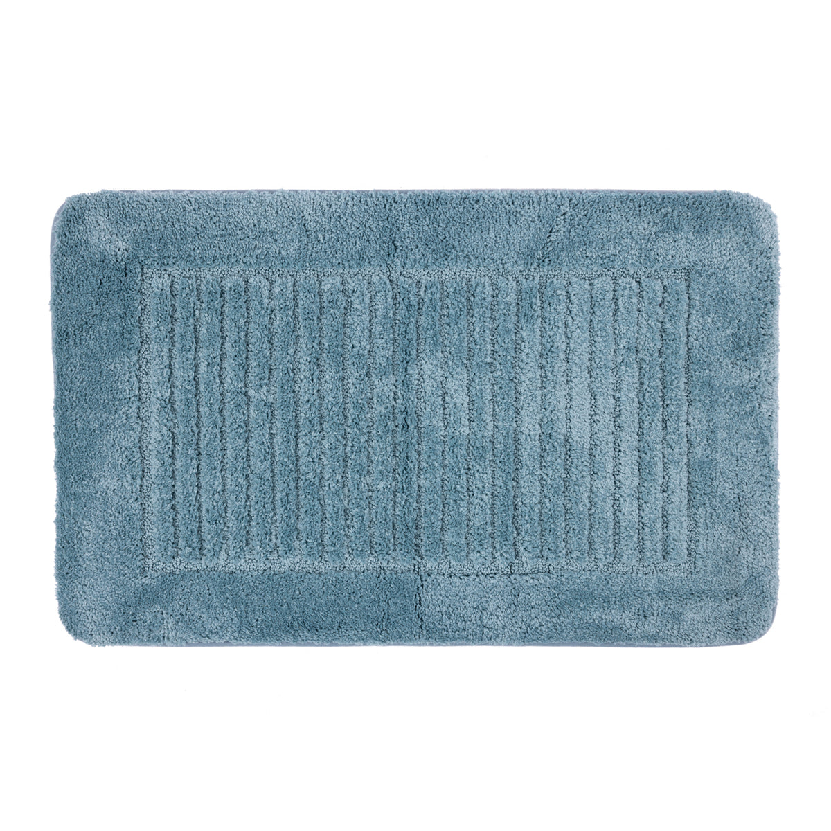 Design Republique Gemma Memory Foam Bathmat in Sea Mist, featuring a soft textured surface with a subtle bordered design.