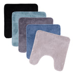 Design Republique Gemma Memory Foam Contour Mats displayed together in a range of colours, featuring a soft plush surface and shaped design to fit around the base of a toilet.