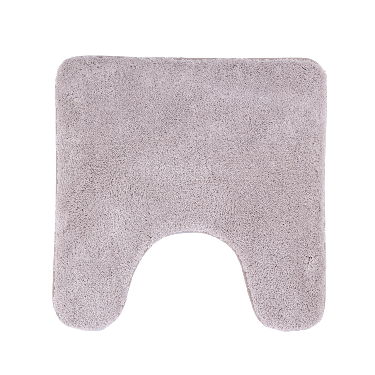 Design Republique Gemma Memory Foam Contour Mat in ivory, featuring a soft plush surface and shaped design to fit around the base of a toilet.