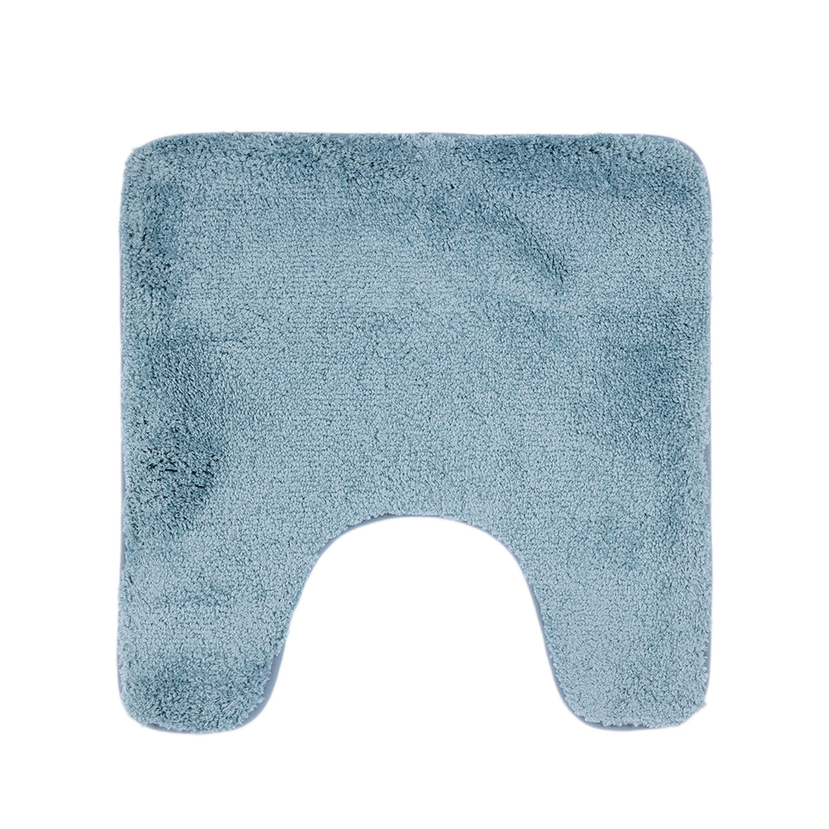 Design Republique Gemma Memory Foam Contour Mat in Sea Mist, featuring a soft plush surface and shaped design to fit around the base of a toilet.