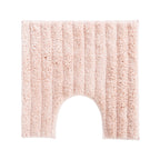 Home Co. Boston Plush Contour Bathmat in Blush featuring a soft plush surface with a subtle ribbed texture and curved toilet cut-out.