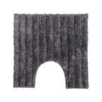 Home Co. Boston Plush Contour Bathmat in Charcoal featuring a soft plush surface with a subtle ribbed texture and curved toilet cut-out.