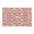 Design Republique Venica Chenille Bathmat in Clay, featuring an intricate floral design in soft blue, blush and white tones.