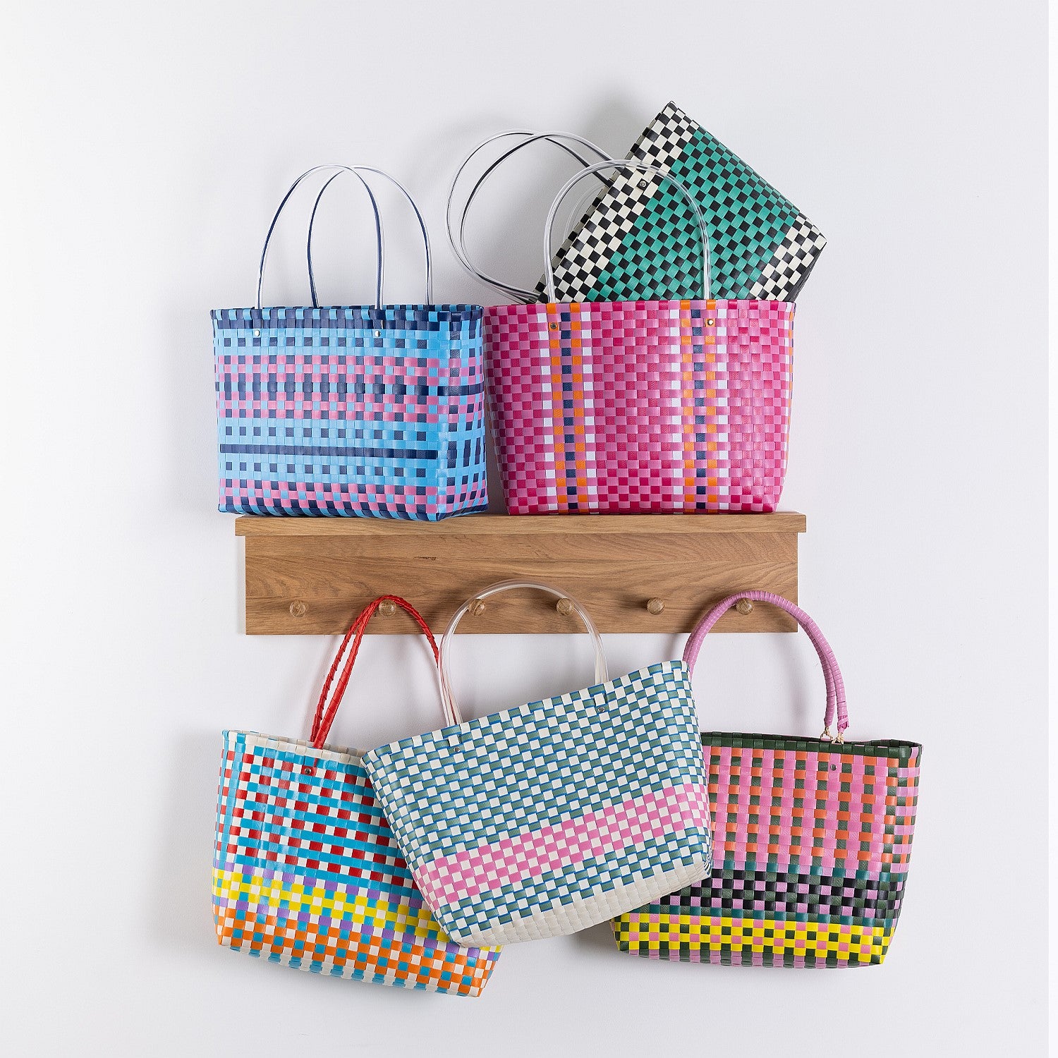 Marlo Sara Woven Beach Bag Navy