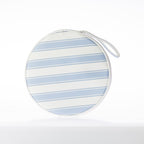 A round zippered picnic set pouch with a handle.