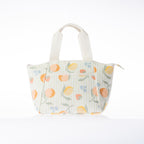 A fruit printed cooler lunch bag, on a white background.