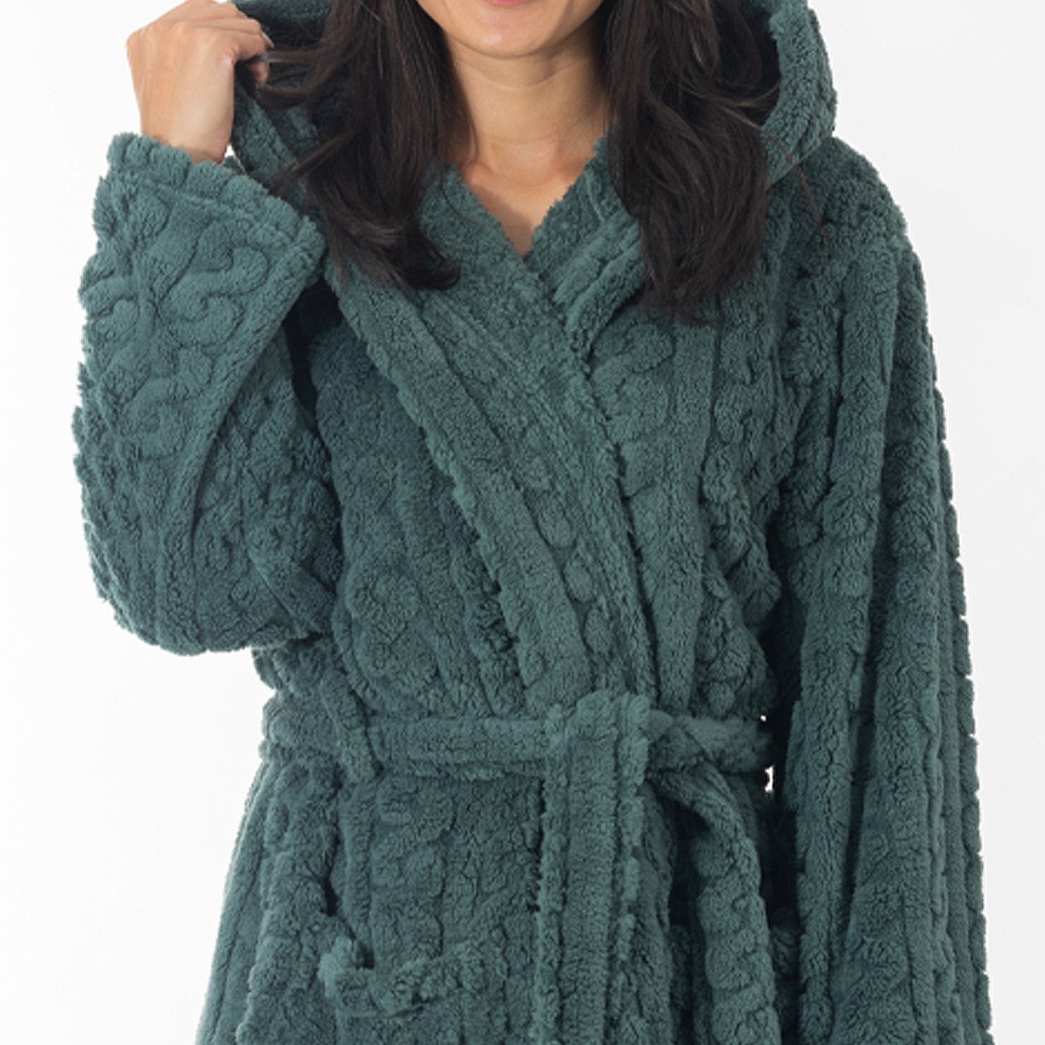 Eden 3/4 Length Hooded Plush Robe