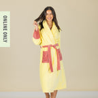 Design Republique Maya Microplush Bathrobe Lemon & Petal
