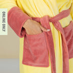 Design Republique Maya Microplush Bathrobe Lemon & Petal
