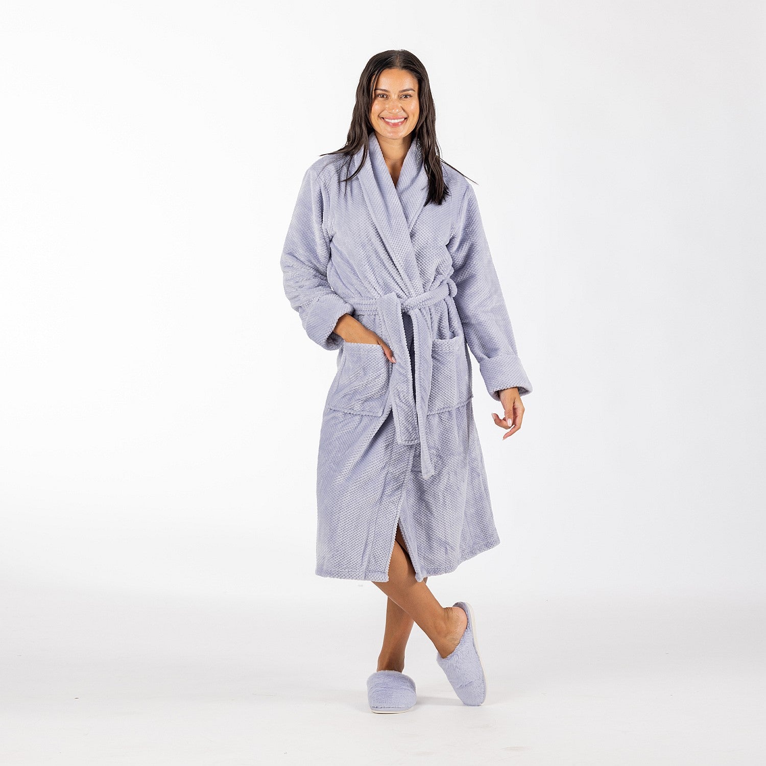 Solace Womens Luxe Honeycomb Bathrobe