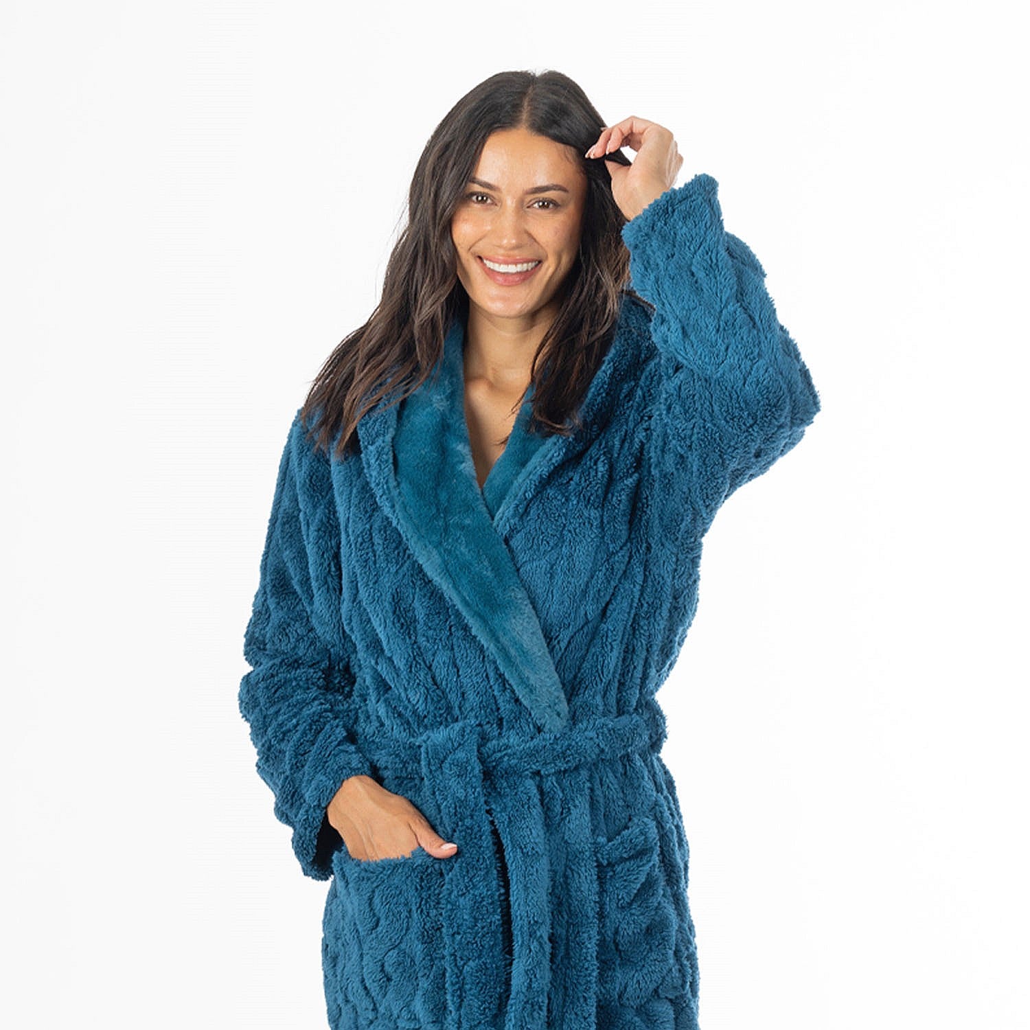 Design Republique Carine Cable Hooded Robe