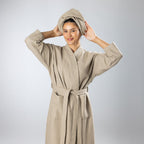 Design Republique Ashley Unisex Waffle Robe Mocha