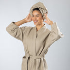 Design Republique Ashley Unisex Waffle Robe Mocha