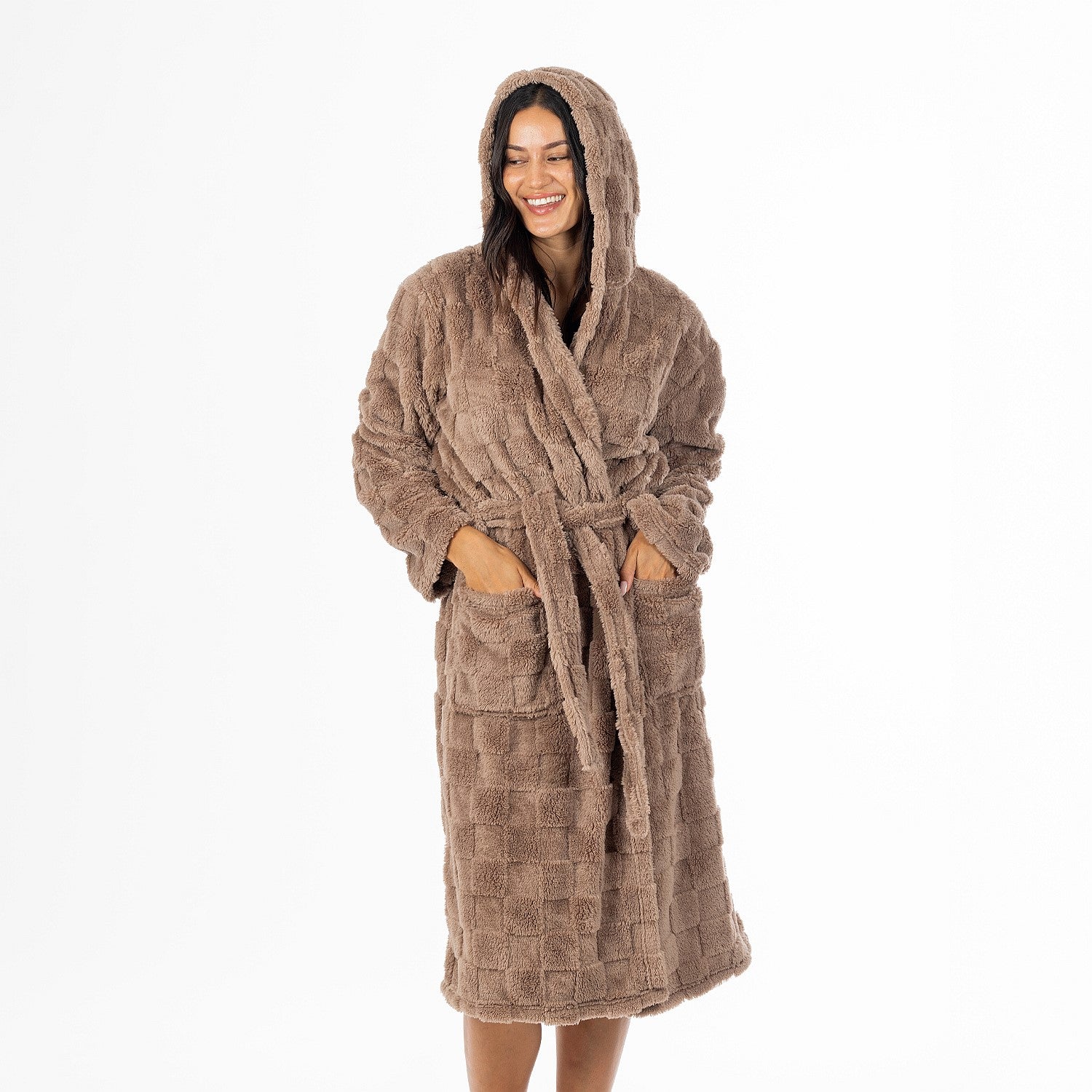 Design Republique Harley Unisex Check Hooded Robe