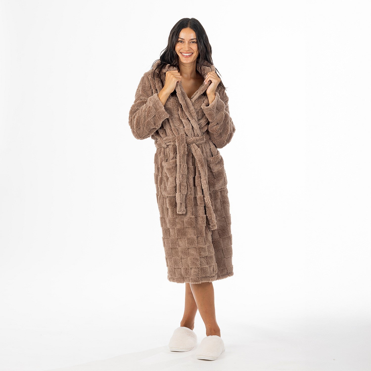 Design Republique Harley Unisex Check Hooded Robe