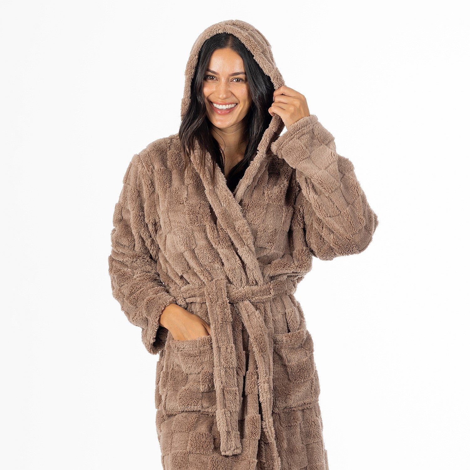 Design Republique Harley Unisex Check Hooded Robe