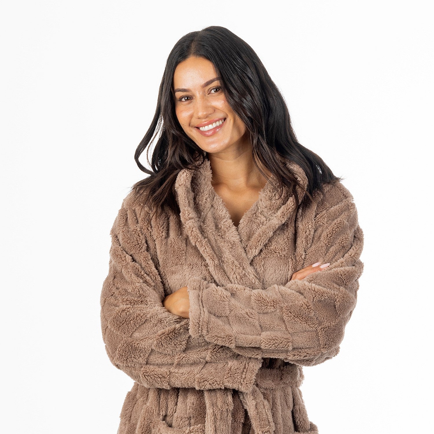 Design Republique Harley Unisex Check Hooded Robe