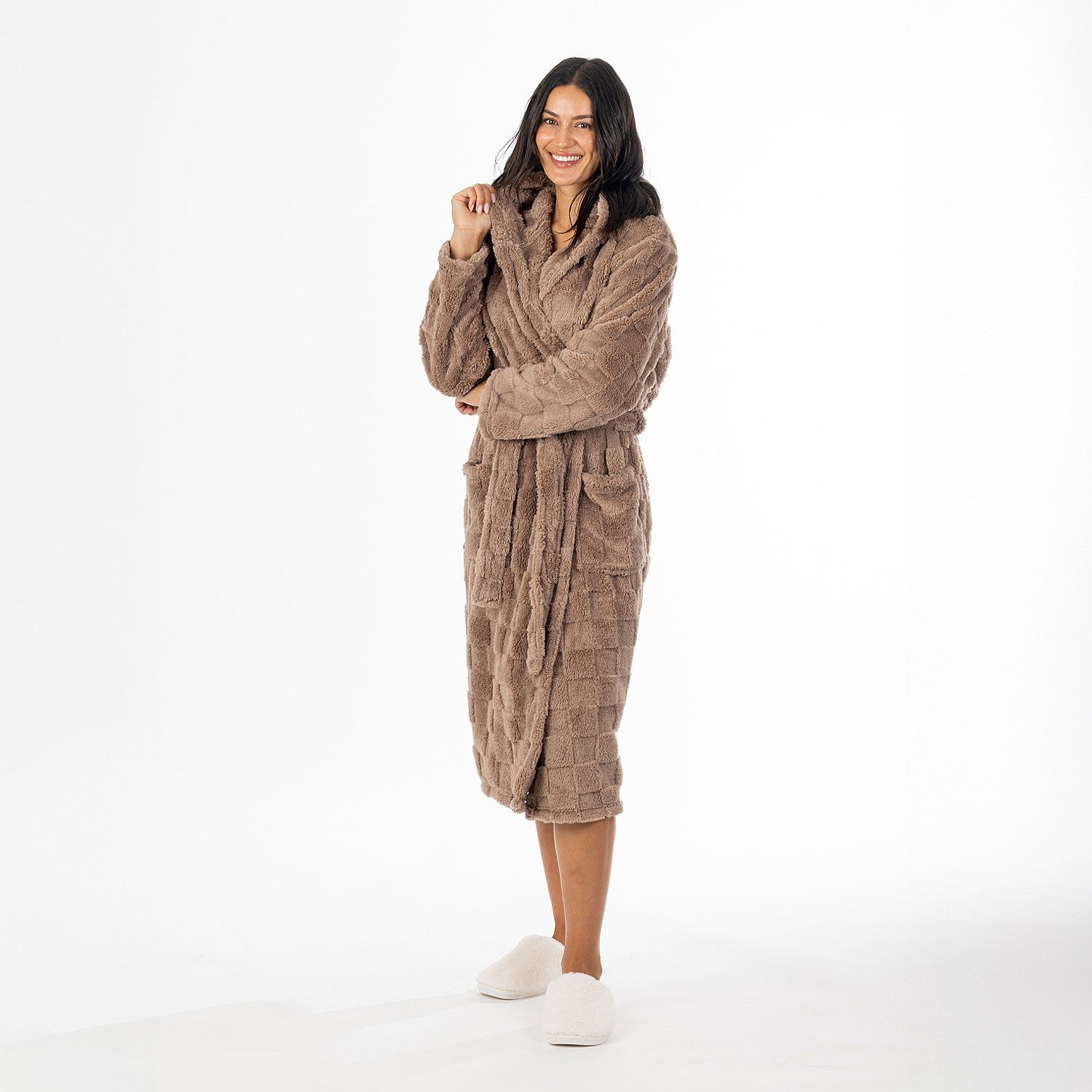 Design Republique Harley Unisex Check Hooded Robe
